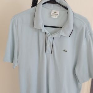 Lacoste polo light blue w/brown